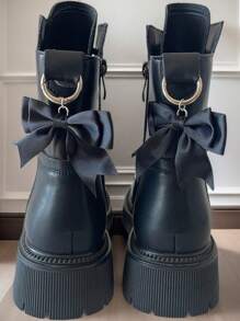 2pcs Satin Bow Shoe Charms Set With Zinc Alloy Twist Detail For Boot Decoration - Elegant Ribbon Accessories For Footwear