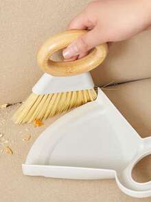 1 Set Wooden Mini Broom And Dustpan Set, Desktop Cleaning Brush Broom, Small Dustpan And Trash Scoop, For Cleaning Up Pet Litter, Spilled Pet Food, And Hair/Crumbs On Sofa Or Bed