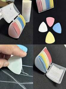 16件套，包含10支可擦裁缝粉笔和6卷尺，缝纫粉笔，可擦彩色粉笔，可擦彩色马克笔，适用于缝纫、针线活、刺绣、化妆和标记，缝纫工具配件 - 彩色 - 查看 6