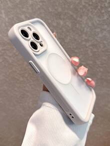 Minimalist Thick Anti-Drop Matte Gray Magnetic Phone Case Compatible With IPhone 17 Pro Max/17 Pro/17 Air/17/16 Pro Max/16/16 Pro/16 Plus/16E/15/15 Plus/15 Pro/15 Pro Max/11/12/13/14 Pro Max/11 Pro/11 Pro Max/12 Pro/12 Pro Max/13 Pro/13 Pro Max/7 Plus/14 Pro/14 Pro Max, Hard Shell Acrylic Material, 17 Series Magnetic Ring Is Open - Gray-magnetic Frosted Hard Shell - View 4