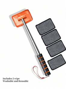 1pc/3pcs/5pcs Windshield Cleaning Tool Set - Extendable & Detachable Handle, Microfiber Cloth Car Glass Cleaning Brush, Car Windshield Squeegee, Suitable For Auto Detailing, Windshield, Truck, SUV, RV And Home Windows, Car Cleaning Kit, Car Glass Cleaner, Windshield Cleaner