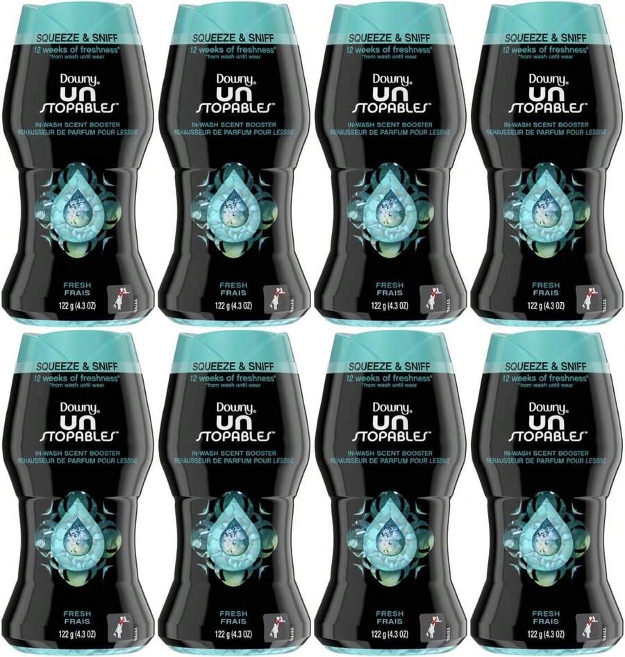 Perlas potenciadoras de fragancia para lavado Downy Unstopables, aroma fresco, 680g, perlas para la protección contra olores, potenciadores de fragancia para ropa - 4.3 onzas (paquete de 4) - Ver 1