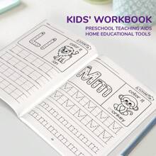 Cahier de 28 pages, de A à Z, exercices d'alphabet et de phonétique anglaise, jeux de lecture pour enfants, convient à l'entraînement du contrôle de l'écriture et à la pratique éducative. Papier imperméable, matériel éducatif, jouet éducatif précoce pour enfants, Montessori, matériel pédagogique, cadeau d'anniversaire pour garçon ou fille, exercice de contrôle du stylo