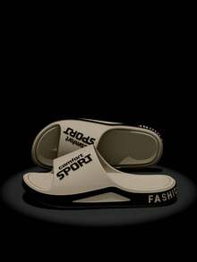 Men's Spring To Summer Slippers Suitable For Indoor/Outdoor Casual Walking, Flat Thong Sandals, Beach - Khaki - View 3