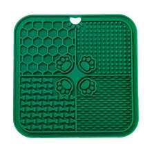 1 pièce Tapis d'alimentation lente pour animaux de compagnie à 4 compartiments, 11 couleurs, avec grattoir et outils de répartition, en silicone, ventouse, peut être fixé au mur, convient aux chats et aux chiens