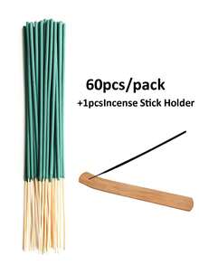 90支香茅驱蚊棒，持久植物香味，带香炉，人造木材质，适用于居家、露营、瑜伽、节日送礼 - 彩色 - 查看 13