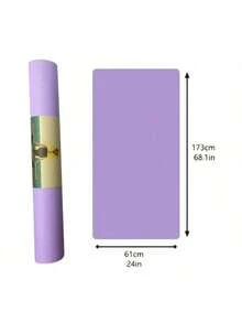 紫色彩色纯色双面加厚加宽运动垫，防滑抓地EVA瑜伽垫 - 初学者垫 - 男女高密度健身垫，普拉提垫，防水防滑，防撕裂，户外加厚EVA野餐垫，防滑减震静音跳绳垫，专业运动垫，轻便，瑜伽、普拉提缓冲支撑 - 紫色 - 查看 5