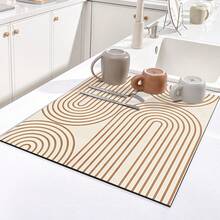 1 pezzo di tappetino per lavaggio e asciugatura semplice e stampato, super assorbente, decorazione da tavolo, tappetino assorbente per lavandino, asciugatura rapida, lavabile, pieghevole e a prova di muffa.