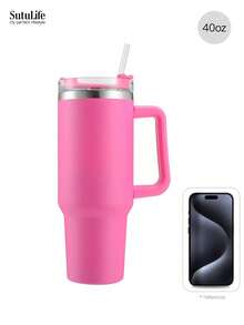 1个40盎司可重复使用真空保温水瓶，带提手、防漏盖和吸管，可长时间保温/保冷。 - 40盎司 - 查看 31