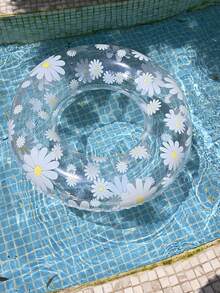 1 件透明雏菊花游泳圈，成人用游泳圈，水上运动漂浮装置，适用于泳池和沙滩派对，完美的夏日礼物，漂浮泳池躺椅