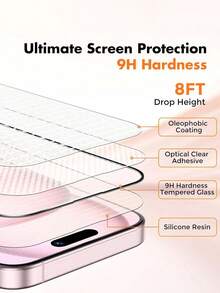 2 包隐私保护全屏钢化玻璃保护膜适用于 17/16 Pro Max/16/15Promax 15Pro/14Promax/13/12/11/7 8Plus/Pro/Promax/Mini 系列带黑边丝印防偷窥全屏手机保护膜 - 黑色 - 查看 4