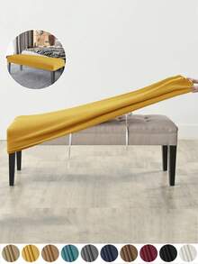 1 Stück Polarfleece Bankbezug, Stretch Klavierhocker Bezug, einfarbig lang Bankpolster Überzug, Möbelschutz für Schlafzimmer, Zuhause, Hotel