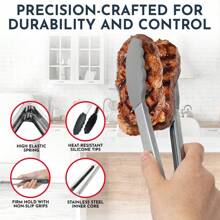 Silicone Kitchen Tongs Set - Multicolor, Heat Resistant (7&#34;, 9&#34; &Amp; 12&#34;) With Locking Tips For Serving Food