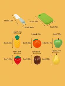 8 件儿童切水果玩具套装 | 逼真的假装游戏厨房食物和蔬菜 | 蒙特梭利教育学习玩具 | 适合幼儿男孩女孩。