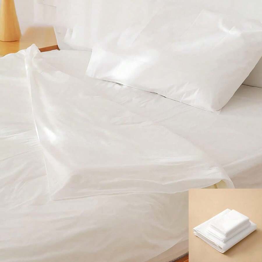 Travel Disposable Portable Sheet SMS Non Woven Duvet Cover Hotel Beauty Salon Anti-Stain Bedding, 1 Quilt Cover - White - View 1