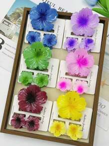 3pcs/6pcs/18pcs Colorful Broccoli Claw Clips, 8cm And 4cm Assorted Hair Claw, Suitable For Women's Daily Life, Makeup, Leisure, Party, Matching Clothes, Commuting, Beach Vacation, Photography - Hairstyle Design, Hair Accessories. Best Choice For Birthday, Graduation, Wedding Season, Anniversary And All Holiday Gifts.