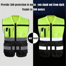 Reflective Vest, High-Visibility Yellow Breathable Garment For Construction, Sanitation, Traffic