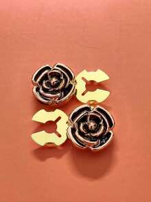 2pcs Button Cover For Shirt Flower Cufflinks Covers Flower Sleeve Button Clip On Button For Dress Wedding Tux Decoration Button Clothing Accessories Gifts - Flowers - View 5