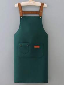 1件套休闲透气舒适围裙，多功能口袋，荷叶仿生技术，防水透气工作服，女士围裙，厨房围裙，可调节肩带，餐厅防油工作围裙，适用于奶茶，咖啡，美甲店 - 彩色 - 查看 24