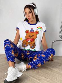 Pijama clásico de satén de seda para mujer, de manga larga, con botones, sedoso, diseño floral, ropa de dormir - Blanco - Ver 4