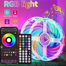20米LED灯带，带音乐同步变色的LED灯，带智能App和遥控器的RGB LED灯带，卧室照明用LED灯，灵活的家居装饰（2卷10米），电视背光灯带，卧室装饰灯带，节日，壁灯灯带，室内装饰，家居装饰，客厅装饰灯带，LED灯，LED灯带，LED灯，壁灯，墙壁装饰，小夜灯 - RGB - 查看 2