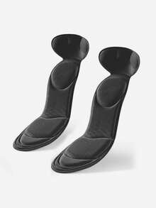 1 Pair Women's 5D Sport Insoles, Soft Cushioning, Shock-Absorbing, Breathable, Sweat-Wicking, Full Foot Comfort, Suitable For High Heels, Sneakers, Casual Shoes, Accessories Gift Ideas - Black - View 3