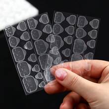 48 Pcs Press-On Nails With Extra-Strong Jelly Double-Sided Tabs - Removable Invisible Nail Adhesive Patches - Multicolor - View 8