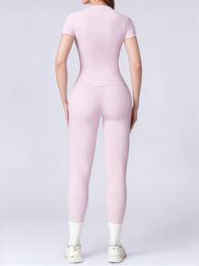 6pecil Damska sportowa wygodna koszulka do ćwiczeń jogi na siłowni, damska odzież sportowa na lato do szkoły, damskie dresy, pochlebny i wspierający design dla wszystkich kształtów ciała, styl wiosenny i letni