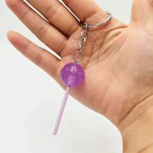 1pc Simulation Lollipop Keychain Keyring Transparent Light Up Resin Accessories Candy Bag Pendant Creative Gift Diy School Bag Pendant School Bag Charm Back To School Gift Graduation Gift Halloween