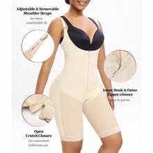 Fajas Colombianas Moldeadoras Shapewear Tummy Control High Waisted Shorts Butt Lifting Faja Body Shaper Bodysuits - Beige - View 4