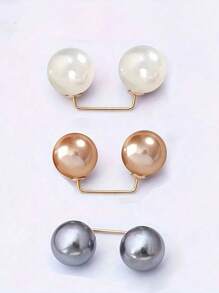 3pcs Faux Pearl Brooch Pins,Faux Pearl Brooch Pins ,Women Faux Pearl For Anti Exposure Neckline Safety Pins ,Safety Pins Wedding Decoration ,Sweater Shawl Clips ,For Clothing Cardigan Dress Sweater Hat DIY Supplies Apparel Decoration, Non-Slip Safety Pin, Collar Clips, Scarf Accessories, Fashion,DIY Supplies