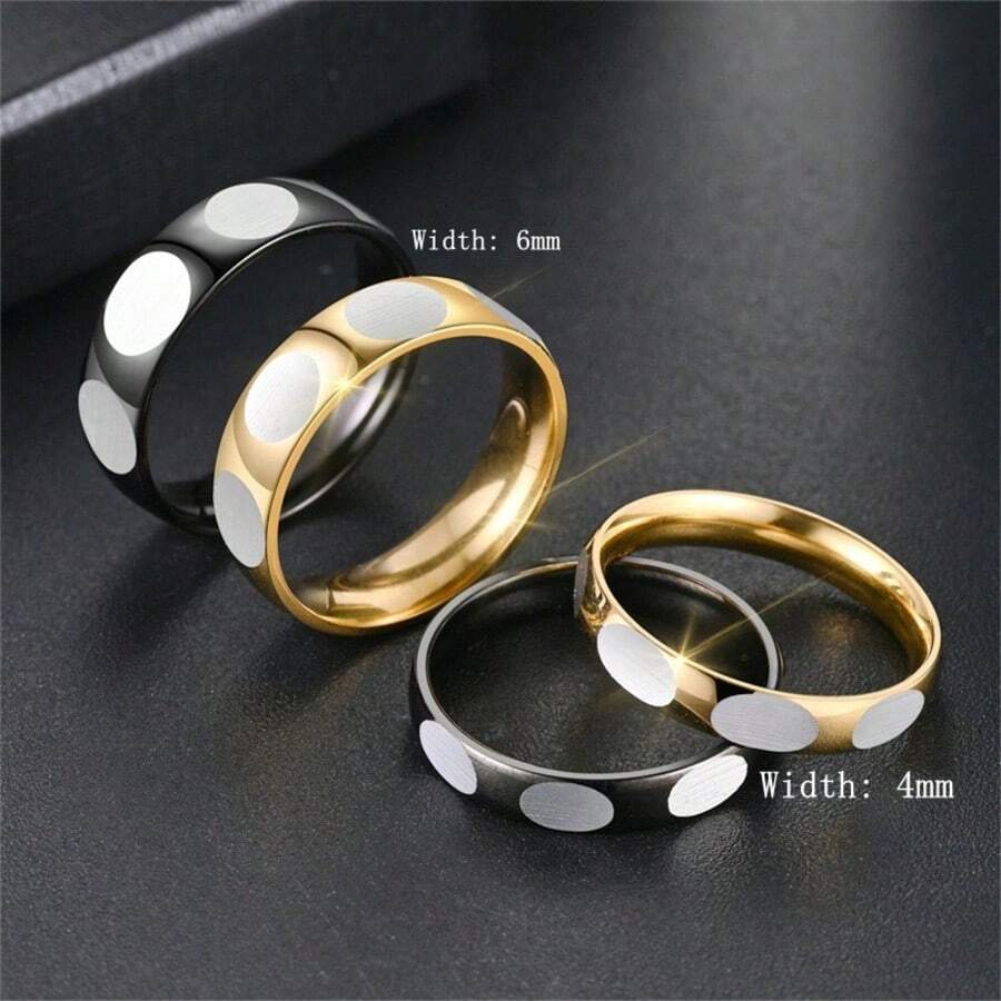 1 pieza Anillo de acero de titanio, anillo minimalista para parejas, acero inoxidable