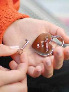 Personalized Metal Love Lock Heart Shaped Mini Padlock, Ideal For Dorm Cabinet, Luggage, Bag - Cute Valentine's Day Gift - Multicolor - View 4