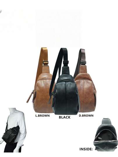 Nuova Borsa A Tracolla Da Uomo, Versatile, Di Grandi Dimensioni Per Uso All'aperto, Versione Coreana Alla Moda, Zaino Sportivo Semplice Casual, Borsa A Petto Adatta Per Teenager, Ideale Per Esterno, Sport, Vacanza, Viaggio, Regalo Di Laurea O Compleanno, Accessorio Per Abbigliamento Casual