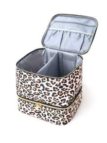 大容量多功能便携耐用旅行化妆包，PU皮革化妆品收纳包，时尚女士礼物，适合宿舍、妈妈使用 - 彩色 - 查看 7