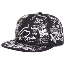 1 pièce Casquette snapback à imprimé graffiti 88 pour hommes, casquette de mode streetwear hip-hop, casquette de maille décontractée pour le printemps, l'automne, les voyages et la plage - Multicolore - Voir 16