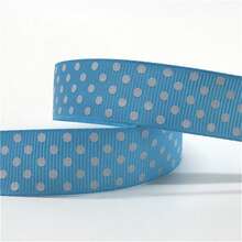 5 yardas/Lote Cinta de grosgrán de 20mm con estampado de puntos para lazos de cabello, fiesta, Navidad, boda, decoración, manualidades, envoltura de regalos - Elige colores - Ver 9