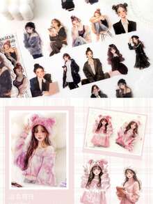 30/120张温柔日记系列PET模切贴纸包，时尚冬装女性角色贴纸，学生计划装饰贴纸