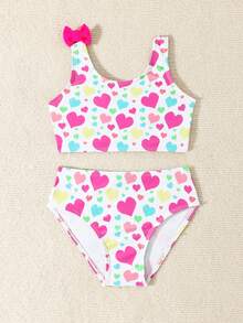 Fashionable Summer Two-Piece Swimsuit For Young Girls, Candy-Colored - Multicolor - View 1