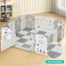 yorking M.J COMFY-LIFE Foldable Baby Playpen Large Plastic Play Pen Bear Babies Fence With Foam Play Mat For Baby And Toddlers (1.55 * 1.55m) (Large (1.55 * 1.55m)) - Large (1.55*1.55m) - View 7