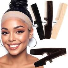 女士蕾丝假发握带，假发握把带耳孔天然蕾丝边，1 件防滑可调节假发头带 - 彩色 - 查看 2