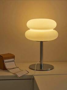 1 pieza Lámpara de escritorio LED creativa con diseño de hamburguesa, regulable y de 3 colores, alimentada por USB, lámpara de mesita de noche para sala de estar, dormitorio, luz ambiental minimalista vintage, luz nocturna cuidado de los ojos