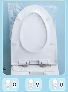 1/10/20/30/40/50 Pcs Disposable Toilet Seat, Toilet Cover, Thickened Plastic Waterproof Pad, Disposable Toilet Cover, Portable Toilet Cover, Adults And Toilet Training Travel Essential Accessories, Air Travel Camping Hotel Back To School Essential Accessories, Waterproof And Moistureproof Easy To Carry