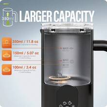 Puldoum Automatic Electric Milk Frother,4-In-1Instant Milk Frother Steamer,11.8oz/350ml Hot And Cold Foam Milk Frother,For Latte, Cappuccinos And More,Black - Xem 6