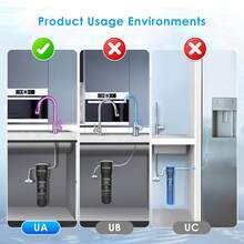 Waterdrop 15UA Undersink Water Filter System, 60,000 Liter High Capacity Water Filter Drinking Water, NSF/ANSI 42 Certified, Reduces PFAS, PFOA/PFOS, Lead, Chlorine, Odor - 15UA - 查看 10