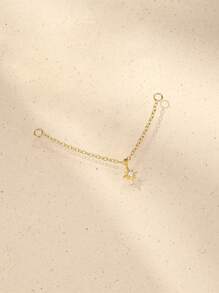 1Pc Chain Accessories 925 Sterling Silver Earring For Women Vintage Geometric Chain Minimalist Gift For Her Wedding Party Fine Jewelry