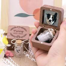 Handgefertigter Holz-Haustier-Gedenkgegenstand, personalisierte Aufbewahrungsbox für Haustierasche, personalisiertes Geschenk für Katzenverlust und Hundeverust, Gedenkgegenstand für Haustierhaare, Haustier-Beileidsgeschenk