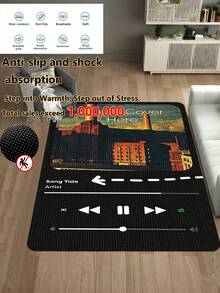 1PC Music Room Decorative Carpet Water-Absorbing And Non-Slip Washable Warm In Winter With A Carpet Of Record Album Poster Patterns It Can Be Used As An Accessory Area Rug For Bedrooms Living Rooms Classrooms And Study Rooms Suitable For Music Lovers Bathroom Accessories Back To School Entryway Decor Bathroom Kitchen Decor
