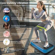 Vibration Plate Exercise Machine, Whole Body Fitness Platform For Lymphatic Drainage, Vibrating Shaker Board With 120 Speed Levels, Weight Loss And Fat Burner Workout Equipment For Women And Menwhite - Blue - View 3