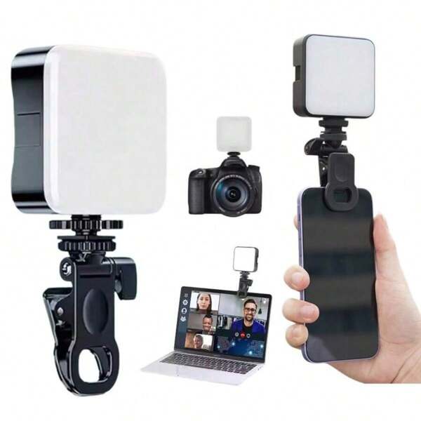 Luz Led Portátil para Fotos e Videos Iluminação Fotográfica Noturna Com Clip
